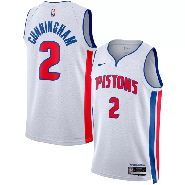 Men's Detroit Pistons Cade Cunningham White Swingman Jersey - Association Edition - minejerseys