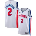 Men's Detroit Pistons Cade Cunningham White Swingman Jersey - Association Edition - minejerseys