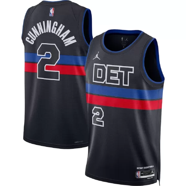 Men's Detroit Pistons Cade Cunningham Black Swingman Jersey - Statement Edition - minejerseys