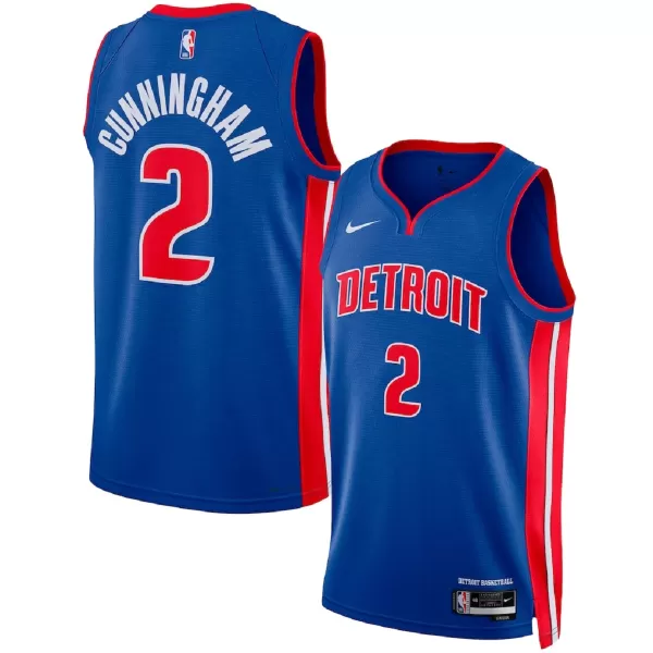 Men's Detroit Pistons Cade Cunningham Blue Swingman Jersey - Icon Edition - minejerseys