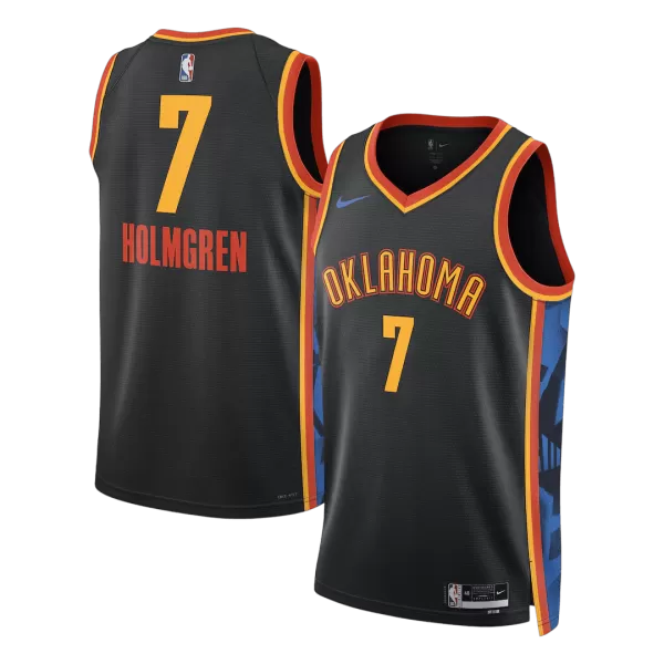 Men's Oklahoma City Thunder Holmgren #7 Black Swingman Jersey - City Edition - minejerseys