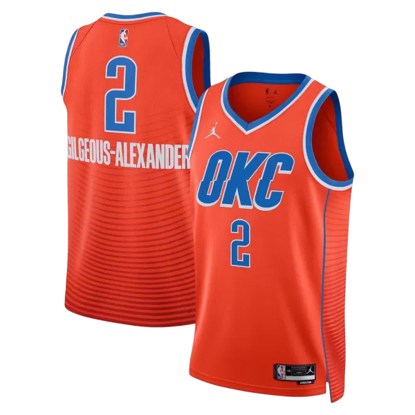 Men's Oklahoma City Thunder Gilgeous-Alexander #2 Red Swingman Jersey - Statement Edition - minejerseys