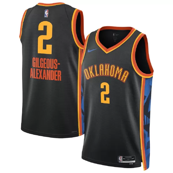 Men's Oklahoma City Thunder Gilgeous-Alexander #2 Black Swingman Jersey - City Edition - minejerseys