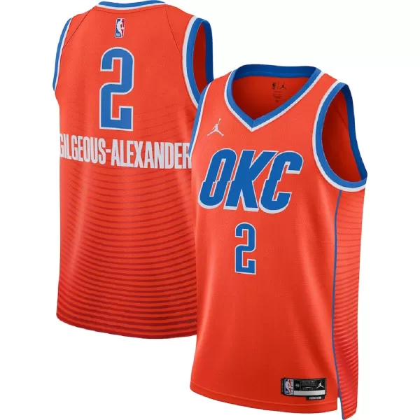 Men's Oklahoma City Thunder Gilgeous-Alexander #2 Red Swingman Jersey - Statement Edition - minejerseys