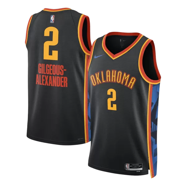 Men's Oklahoma City Thunder Gilgeous-Alexander #2 Black Swingman Jersey - City Edition - minejerseys
