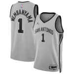 Men's San Antonio Spurs Victor Wembanyama #1 Silver Swingman Jersey - Statement Edition - minejerseys