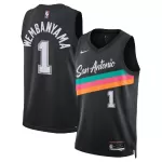Men's San Antonio Spurs Victor Wembanyama #1 Black Swingman Jersey 2025/26 - City Edition - minejerseys