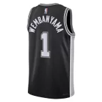 Men's San Antonio Spurs Victor Wembanyama #1 Black Swingman Jersey - Icon Edition - minejerseys
