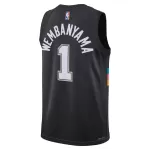 Men's San Antonio Spurs Victor Wembanyama #1 Black Swingman Jersey 2025/26 - City Edition - minejerseys
