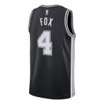 Men's San Antonio Spurs De'Aaron Fox #4 Black Swingman Jersey - Icon Edition - minejerseys