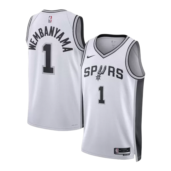 Men's San Antonio Spurs Wembanyama #1 White Swingman Jersey - Association Edition - minejerseys