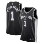 Men's San Antonio Spurs Victor Wembanyama #1 Black Swingman Jersey - Icon Edition - minejerseys