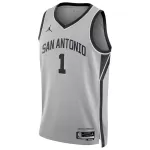 Men's San Antonio Spurs Victor Wembanyama #1 Silver Swingman Jersey - Statement Edition - minejerseys