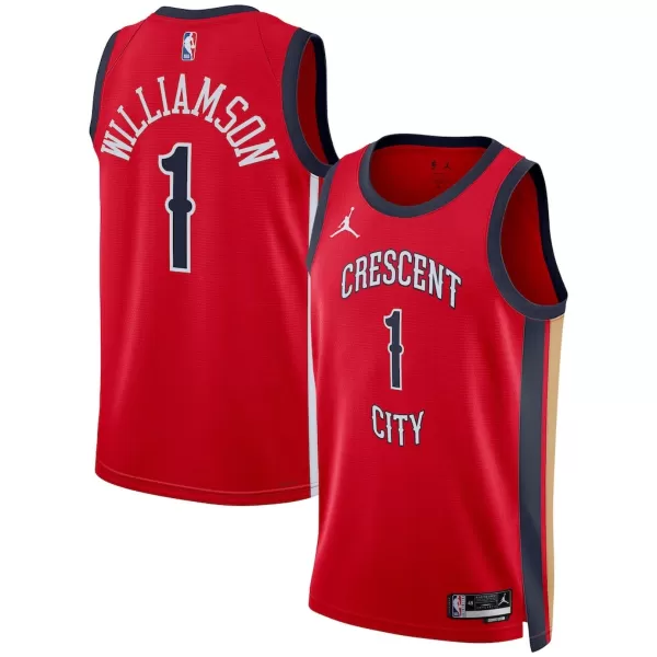 Men's New Orleans Pelicans Zion Williamson #1 Red Swingman Jersey - Statement Edition - minejerseys