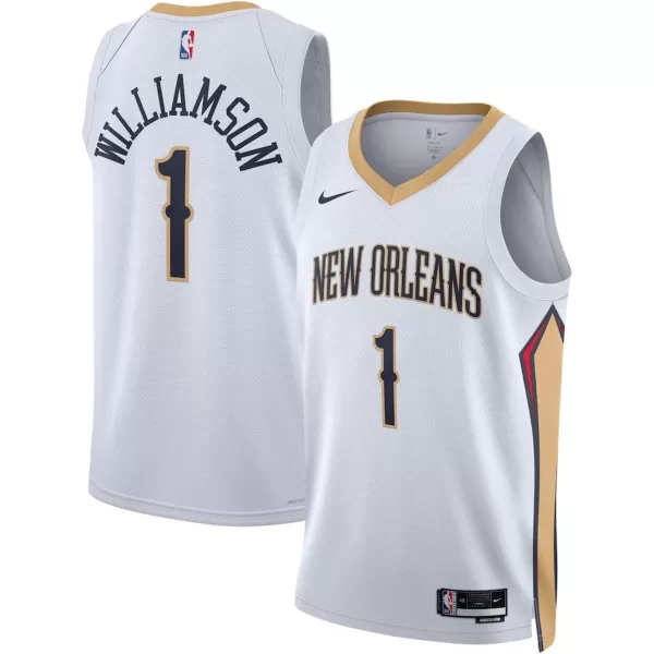 Men's New Orleans Pelicans Zion Williamson #1 White Swingman Jersey - Association Edition - minejerseys