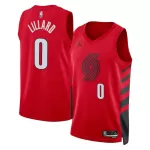 Men's Portland Trail Blazers Damian Lillard #0 Red Swingman Jersey - Statement Edition - minejerseys