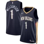 Men's New Orleans Pelicans Zion Williamson #1 Navy Swingman Jersey - Icon Edition - minejerseys