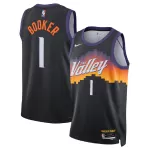 Men's Phoenix Suns Devin Booker #1 Black Swingman Jersey 2025/26 - City Edition - minejerseys