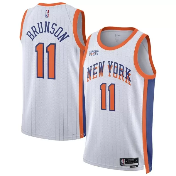 Men's New York Knicks Jalen Brunson #11 White Swingman Jersey - City Edition - minejerseys