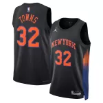 Men's New York Knicks Karl-Anthony Towns #32 Black Swingman Jersey - Statement Edition - minejerseys