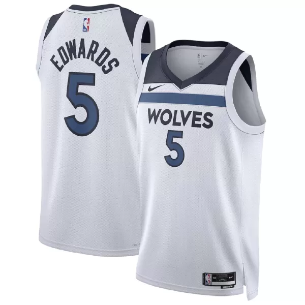 Men's Minnesota Timberwolves Anthony Edwards #5 White Swingman Jersey - Association Edition - minejerseys