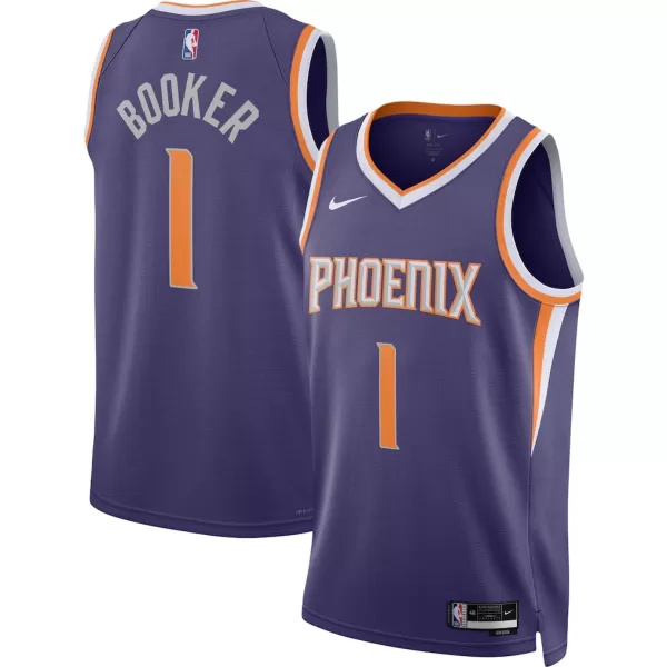 Men's Phoenix Suns Devin Booker #1 Purple Swingman Jersey - Icon Edition - minejerseys