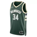 Men's Milwaukee Bucks Giannis Antetokounmpo #34 Hunter Green Swingman Jersey - Icon Edition - minejerseys