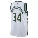 Men's Milwaukee Bucks Giannis Antetokounmpo #34 White Swingman Jersey - Association Edition - minejerseys