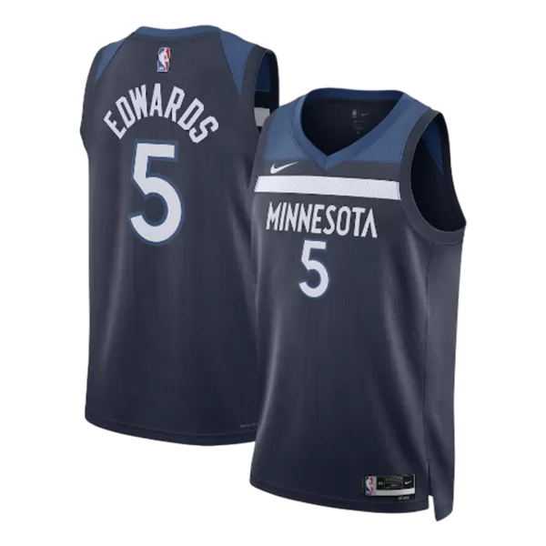 Men's Minnesota Timberwolves EDWAROS #5 Navy Swingman Jersey 2026 - Icon Edition - minejerseys