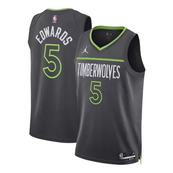 Men's Minnesota Timberwolves EDWAROS #5 Black Swingman Jersey 2026 - Statement Edition - minejerseys