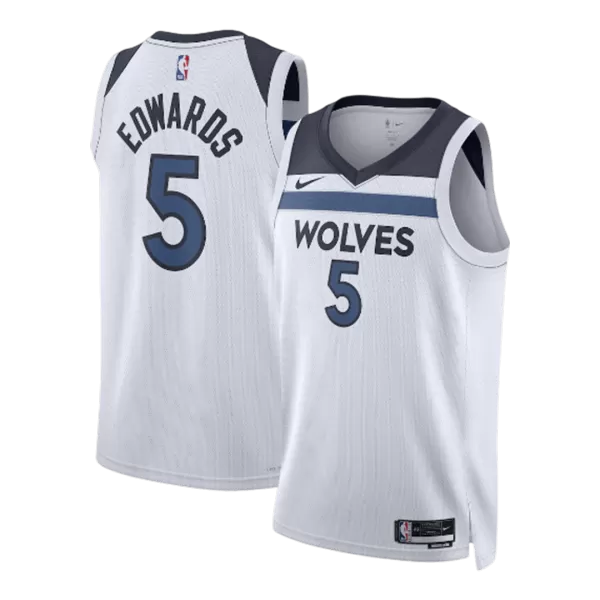 Men's Minnesota Timberwolves EDWAROS #5 White Swingman Jersey 2026 - Association Edition - minejerseys