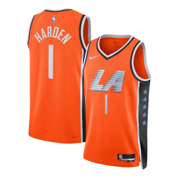 Men's Los Angeles Clippers Harden #1 Orange Swingman Jersey 2025/26 - City Edition - minejerseys