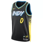 Men's Indiana Pacers Tyrese Haliburton #0 Black Swingman Jersey - City Edition - minejerseys