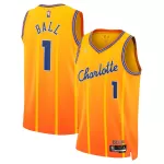 Men's Charlotte Hornets LaMelo Ball #1 Orange Swingman Jersey 2025/26 - City Edition - minejerseys