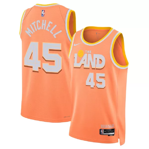 Men's Cleveland Cavaliers Donovan Mitchell #45 Orange Swingman Jersey 2025/26 - City Edition - minejerseys