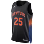 Men's New York Knicks Mikal Bridges #25 Jordan Brand Black Swingman Jersey - Statement Edition - minejerseys