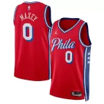 Men's Philadelphia 76ers Tyrese Maxey #0 Red Swingman Jersey - Statement Edition - minejerseys