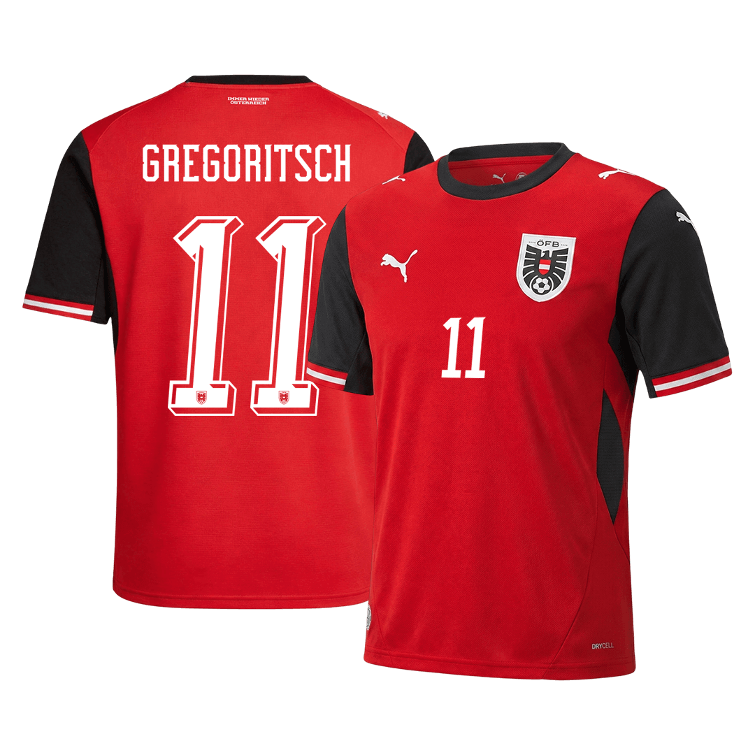 GREGORITSCH #11 Austria Home Jersey World Cup 2026 GREGORITSCH #11 Austria Home Jersey World Cup 2026