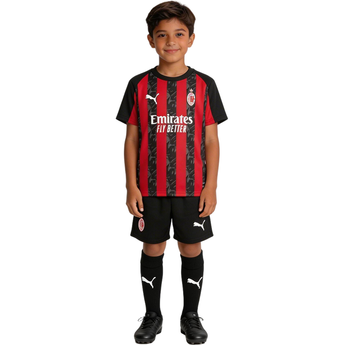 Kids AC Milan Home Jersey Full Kit 2025/26