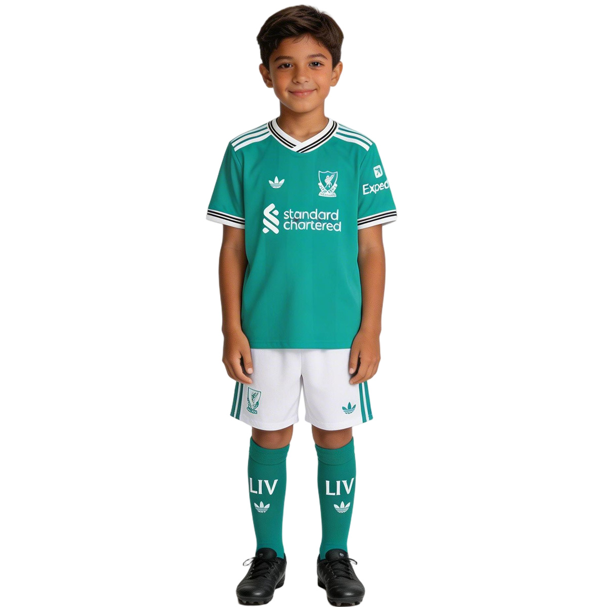 Kids Liverpool Third Jersey Full Kit 2025/26