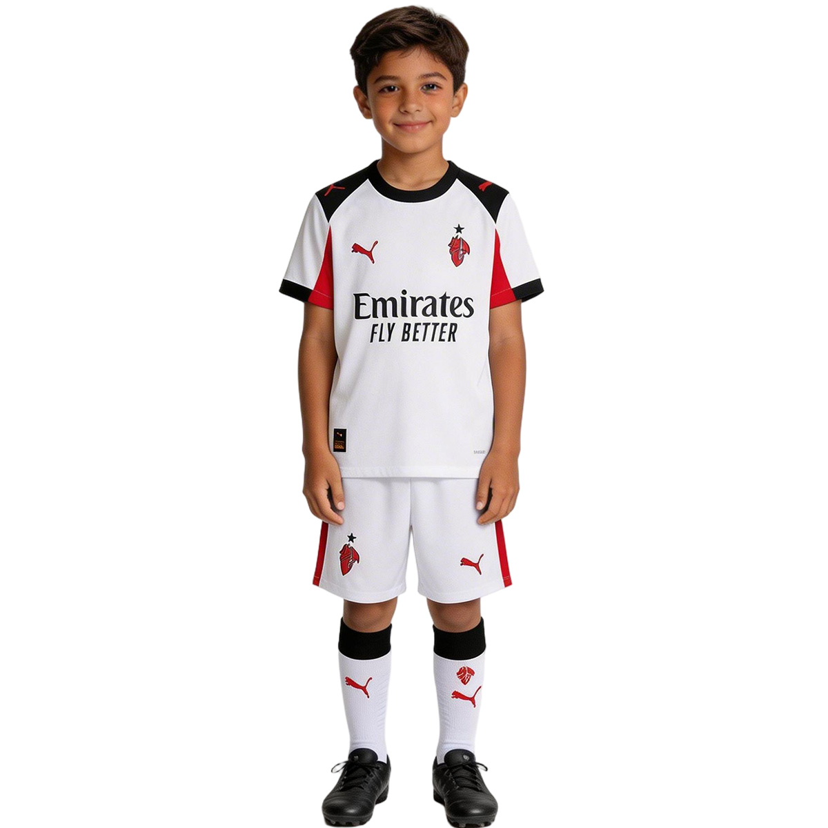 Kids AC Milan Away Jersey Full Kit 2025/26