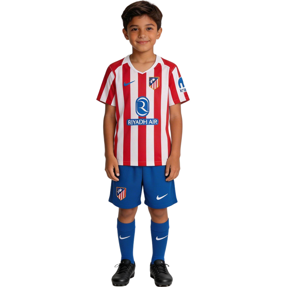 Kids Atletico Madrid Home Jersey Full Kit 2025/26