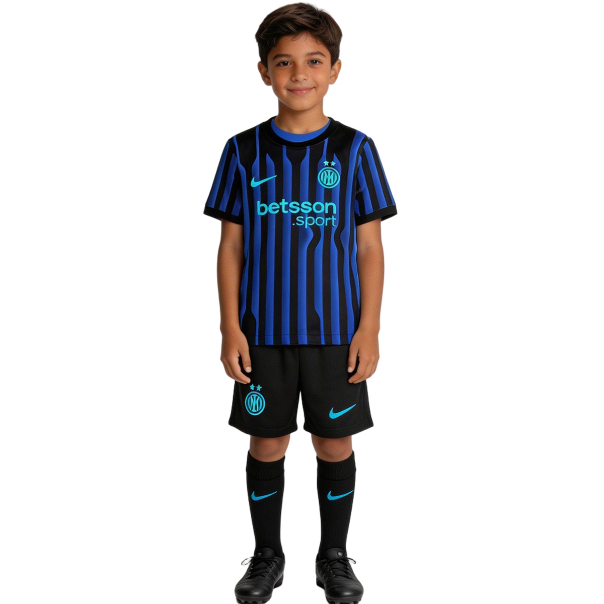 Kids Inter Milan Home Jersey Full Kit 2025/26