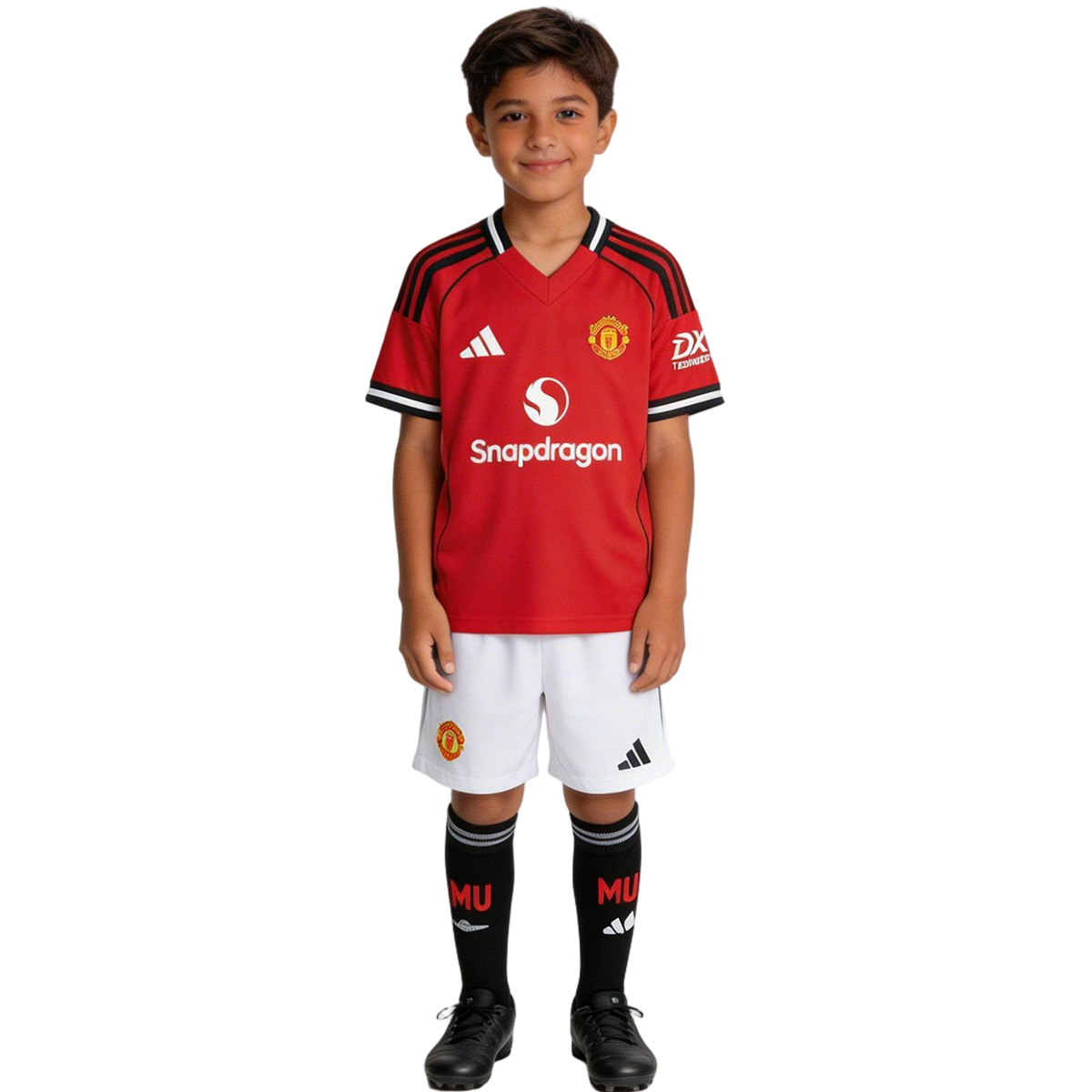 Kids Manchester United Home Jersey Full Kit 2025/26