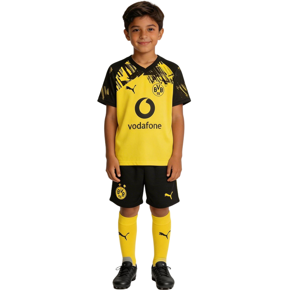 Kids Borussia Dortmund Home Jersey Full Kit 2025/26