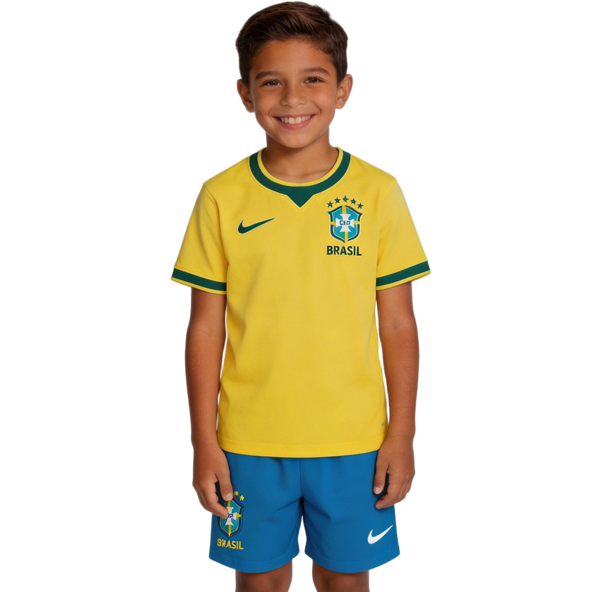 Kids Brazil Home Jersey Kit World Cup 2026